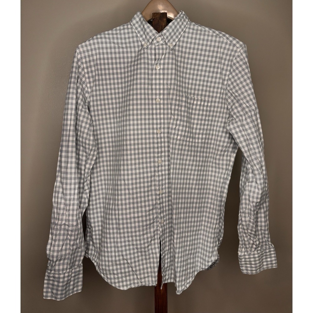 J. Crew Men's Green Classic Fit Secret Wash Plaid Button Up Shirt Size Large